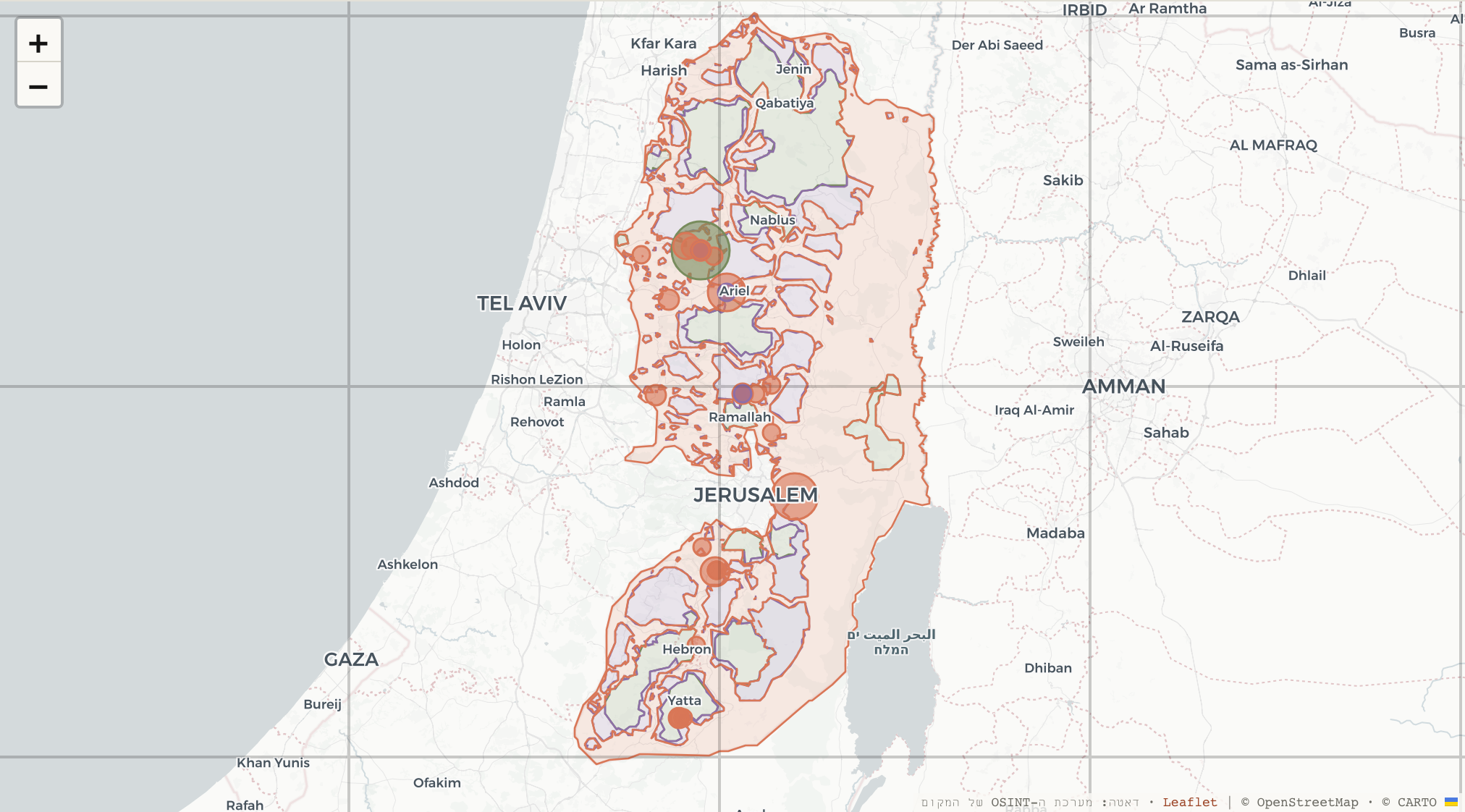 מפת תכניות הבנייה בגדה המערבית