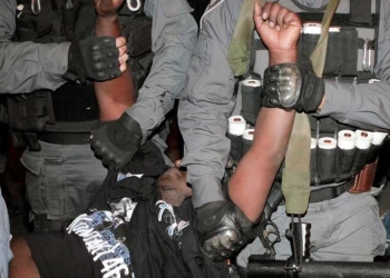 שוטרי יס"מ עוצרים מפגין | צילום: אורי פינר