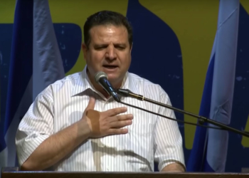 איימן עודה בהפגנה ביום שבת