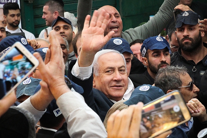 נתניהו בסיבוב בחירות, אפריל 2019 | צילום: פלאש90