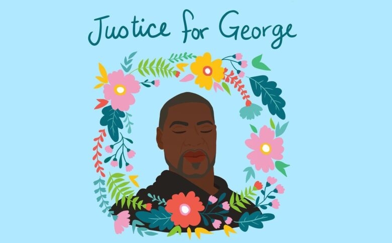 איור של ג'ורג' פלויד | קרדיט : screen shot from