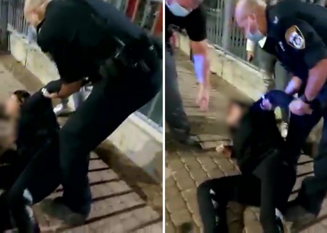 שוטר מפעיל כוח על נערה בנוף גליל | צילום מסך