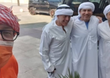 ריקלין, מגל וסג"ל בדובאי, משמאל - יהודה שלזינגר מישראל היום. צילום מסך מהאינסטגרם של יהודה שלזינגר