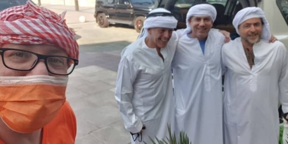 ריקלין, מגל וסג"ל בדובאי, משמאל - יהודה שלזינגר מישראל היום. צילום מסך מהאינסטגרם של יהודה שלזינגר