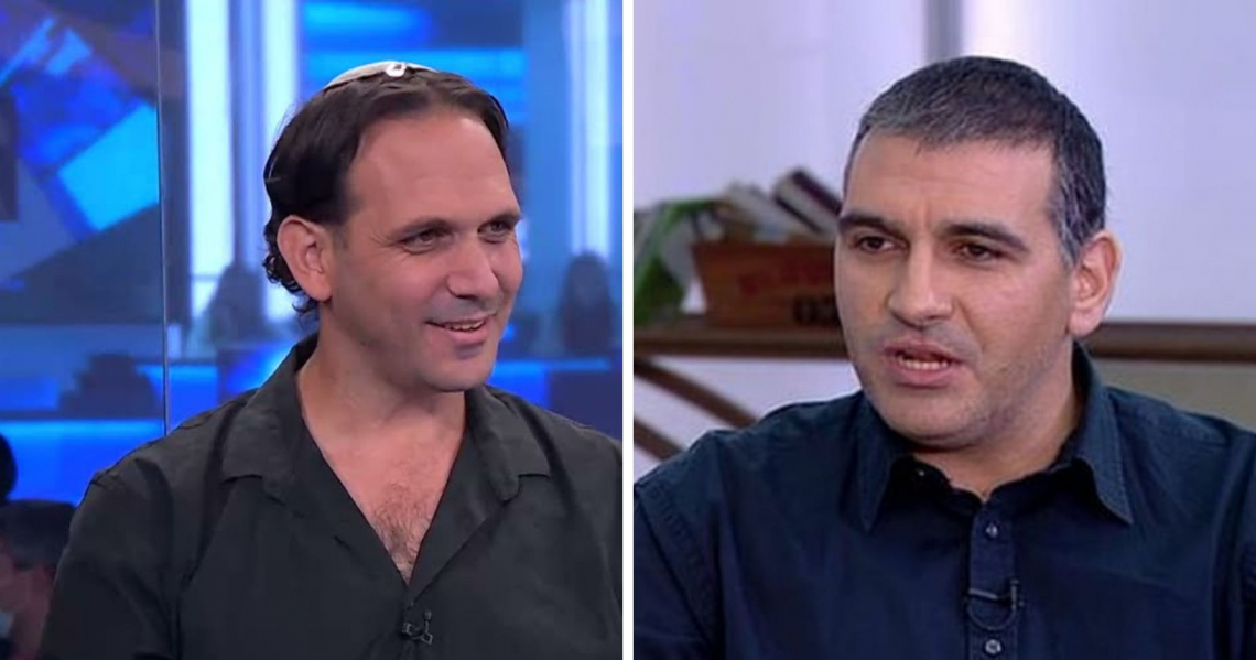 אבירם זאבי מימין, יו"ר עד כאן, וגלעד אך המנכ"ל | צילומי מסך ערוץ 13 וערוץ 20