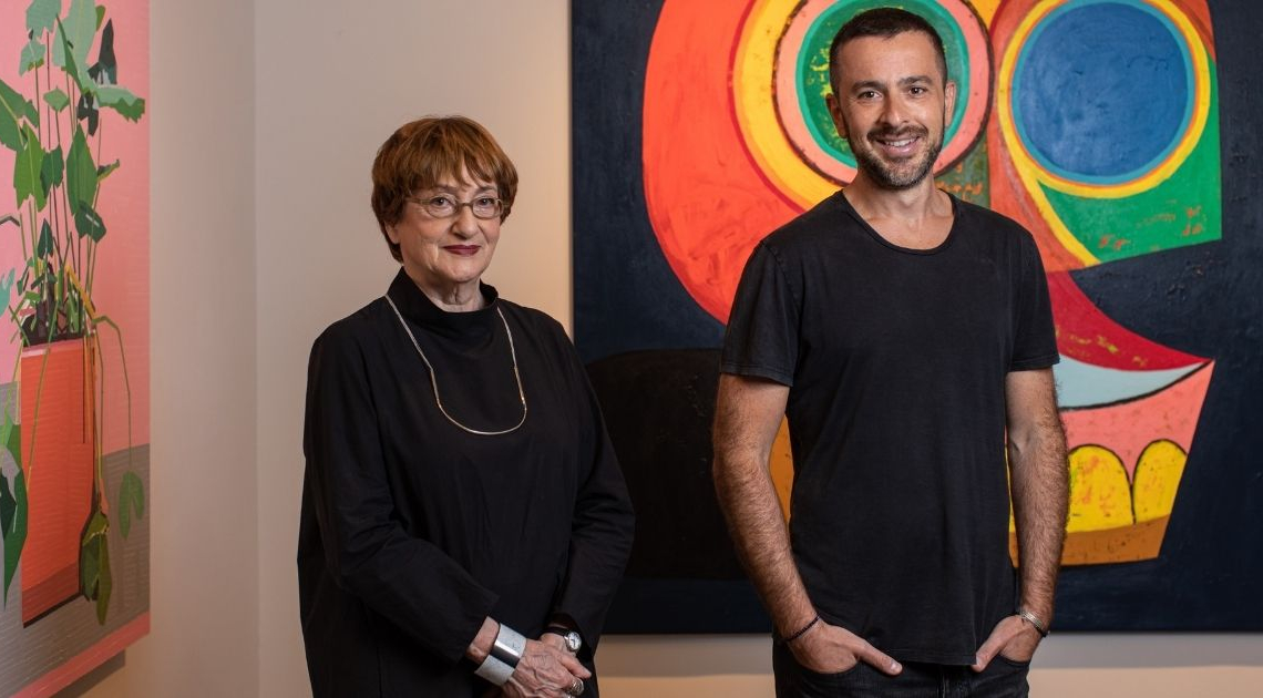 סטיב נסימה וסוזן לנדאו בגלריה שלהם בתל אביב | צילום: אבישג שאר ישוב, "הארץ"