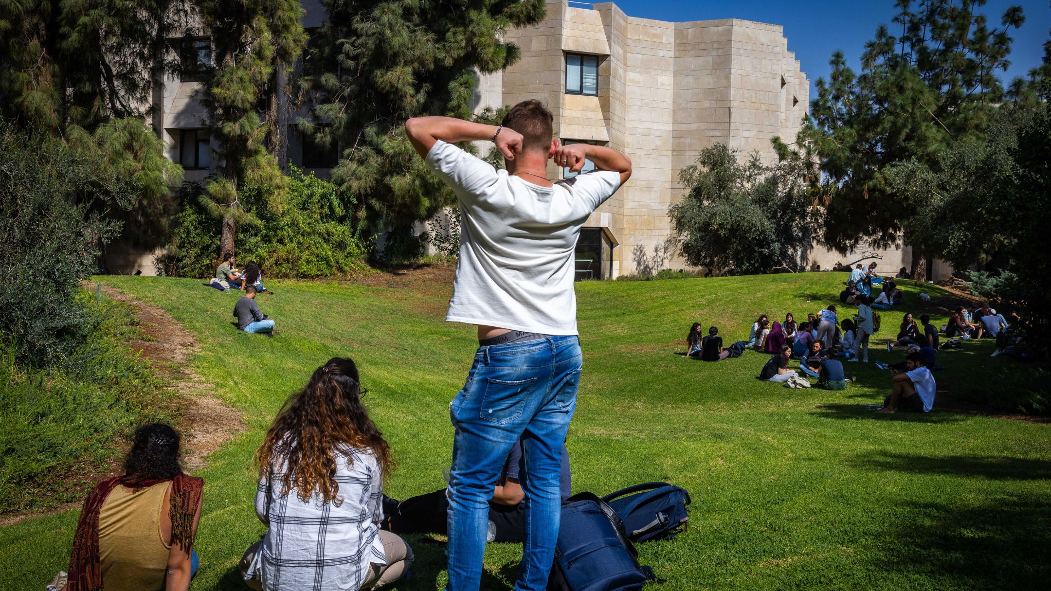 סטודנטים באוניברסיטה העברית | צילום: אוליבייה פיטוסי, פלאש 90