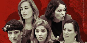 מימין: רחל עזריה, טלי גוטליב, עדי קול, נאוה בוקר ושולי מועלם. צילומים: יונתן זינדל, הדס פרוש, פלאש 90, דוברות הכנסת