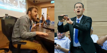 ח"כ משה סעדה והסטודנט עומר וינוקור | צילום: אריק מרמור, פלאש 90, מתוך ווידאו מחאת סטודנטים