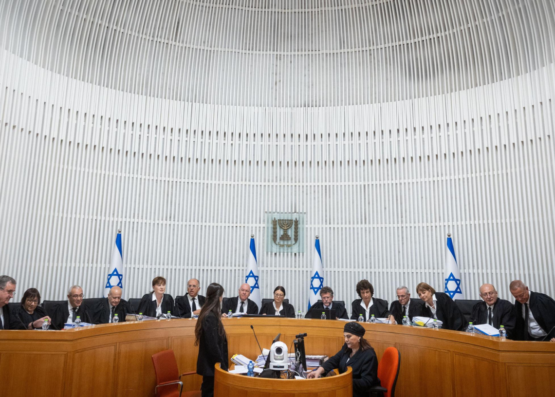 שופטי בג״ץ בדיון על ביטול עילת הסבירות | צילום: יונתן סינדל, פלאש 90