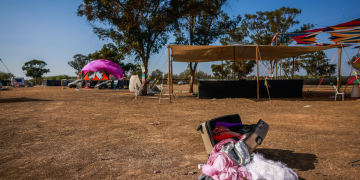 מתחם המסיבה בחניון רעים | צילום: חיים גולדברג, פלאש 90