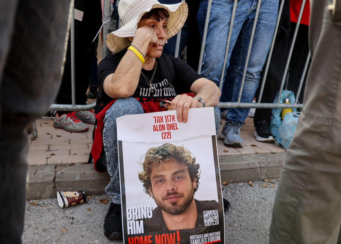 הפגנת משפחות החטופים בקיסריה לפני שבועיים | צילום: יונתן שאול, פלאש 90