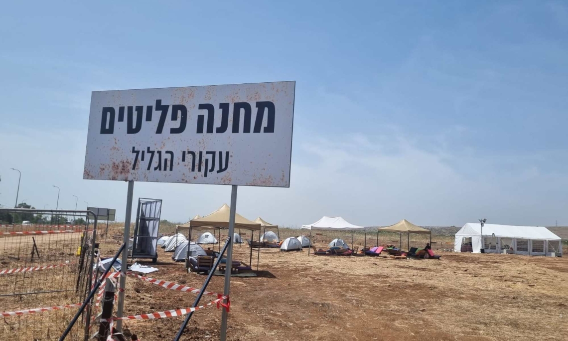 הירי מלבנון הולך וגובר ואיתו גם האדישות מצד הממשלה ושריה. מתחם המחאה הבוקר | צילום: דפני לידור