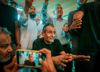 פרחאן אלקאדי ובני משפחתו ביום חילוצו מהשבי | ג׳מאל עווד, פלאש 90