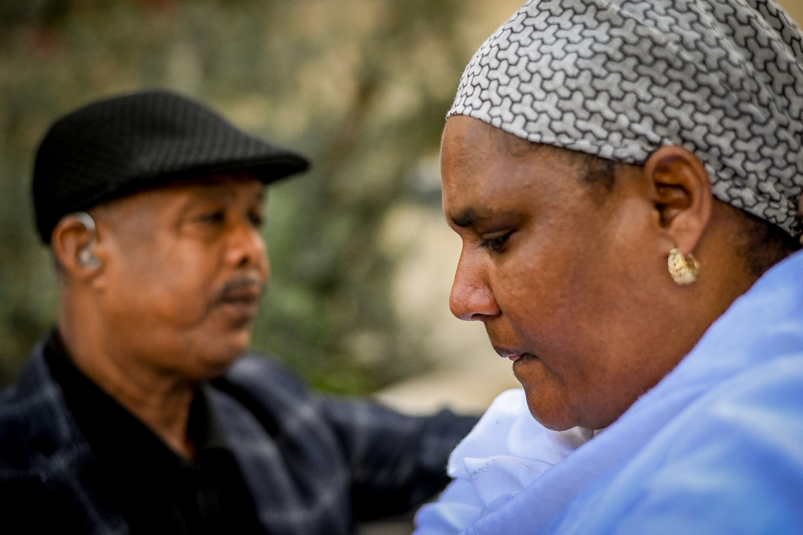 הוריו של טקה לאחר הדיון בהכרעת הדין בחודש אפריל | צילום: פלאש 90