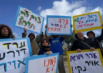 מחאת תושבי ערד נגד הקמת שדה בריר (צילום: מתוך עמוד הפייסבוק של ''חיים וסביבה'')