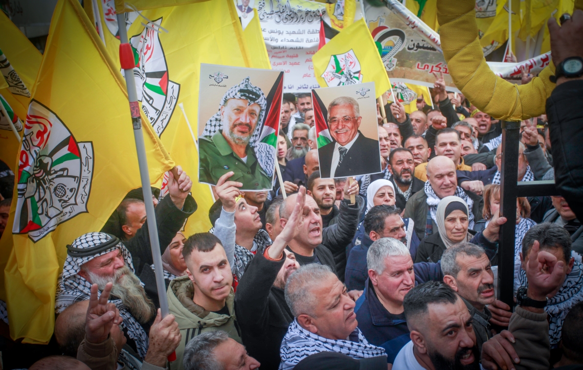 הפגנת תמיכה בפתח ובאבו מאזן בג׳נין | צילום: פלאש 90