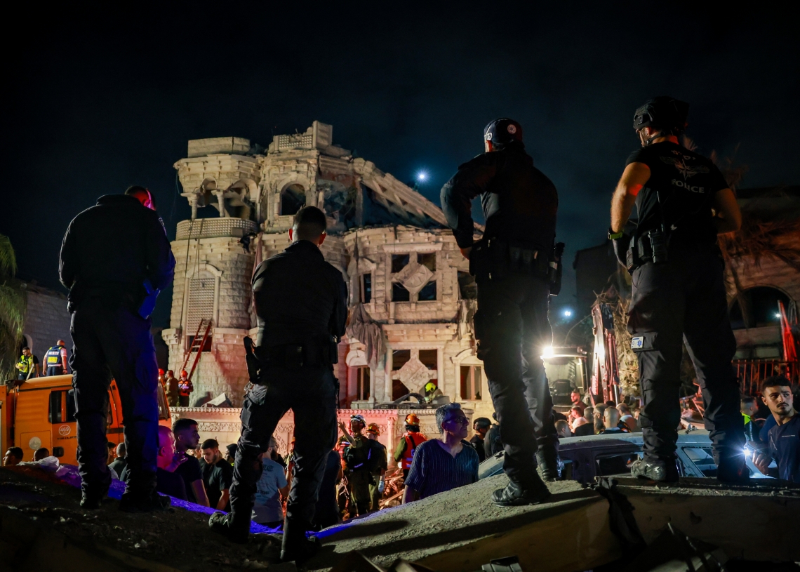 הפגיעה הישיבה בבית משפחת חטיב בטמרה. ארבע מבנות המשפחה נהרגו | צילום: פלאש 90