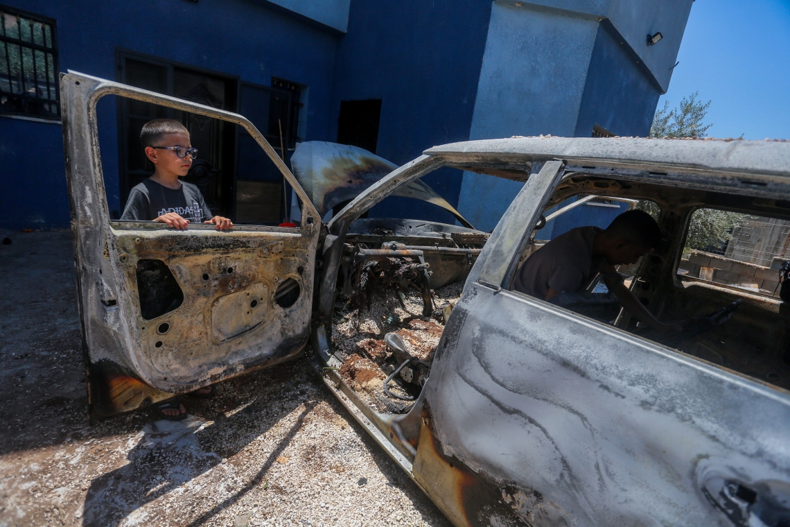 פוגרום בבורקין בסוף מאי | צילום: פלאש 90