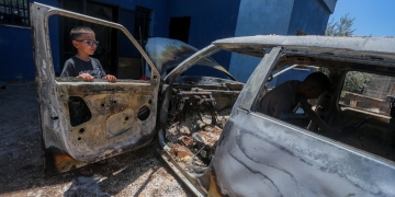 פוגרום בבורקין בסוף מאי | צילום: פלאש 90