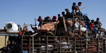 פליטים העיר עזה מתפנים דרומה, אל המואסי | פלאש 90