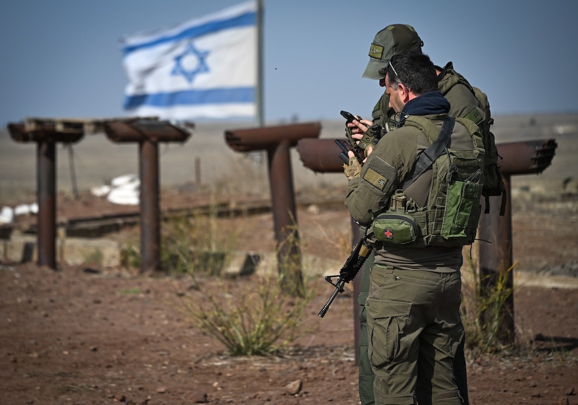 IDF reserve soldiers take part in a surprise military drill in northern Israel along the border with Lebanon and Syria, a day after Hezbollah's chief of staff, Haytham Ali Tabatabai's assassination, Golan Heights, November 24, 2025. Photo by Michael Giladi/Flash90