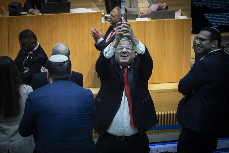 איתמר בן גביר אחרי ההצבעה על חוק עונש מוות למחבלים | צילום: פלאש 90