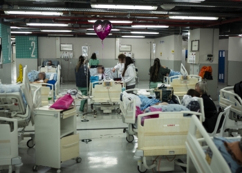 מטופלים ״פר חניה״ | קומה מינוס 2 באיכילוב בזמן מבצע ״שׁאגת הארי״ | צילום: פלאש 90