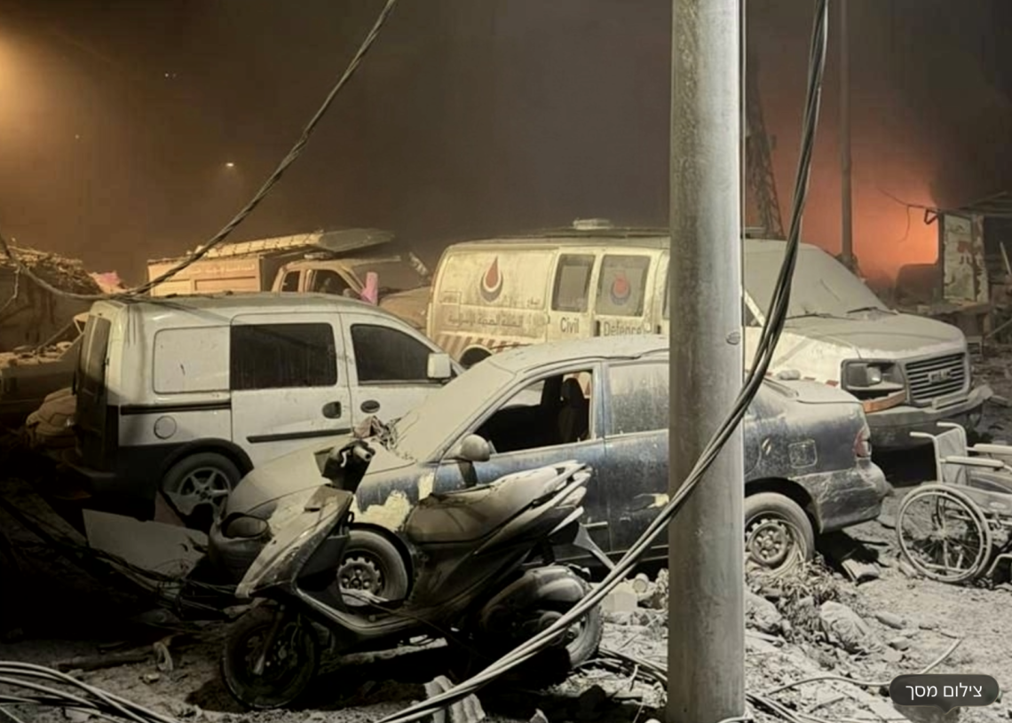 תיעוד מאחת המתקפות על כוחות הצלה לבנונים | קרדיט: Sabreen News