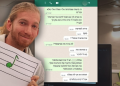 רוזנבליט על רקע תכתובות שבת זוגו לשעבר קיבלה מאדם זר שהוא שוחח עמו בשמה. מתוך כרזות שנתלו ברחבי הקמפוס נגד רוזנבליט | שימוש לפי סעיף 27 א׳