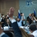 Member of Knesset Zvi Sukkot leads a vote during a meeting of the Education, Culture and Sports Committee at the Knesset, the Israeli parliament, in Jerusalem